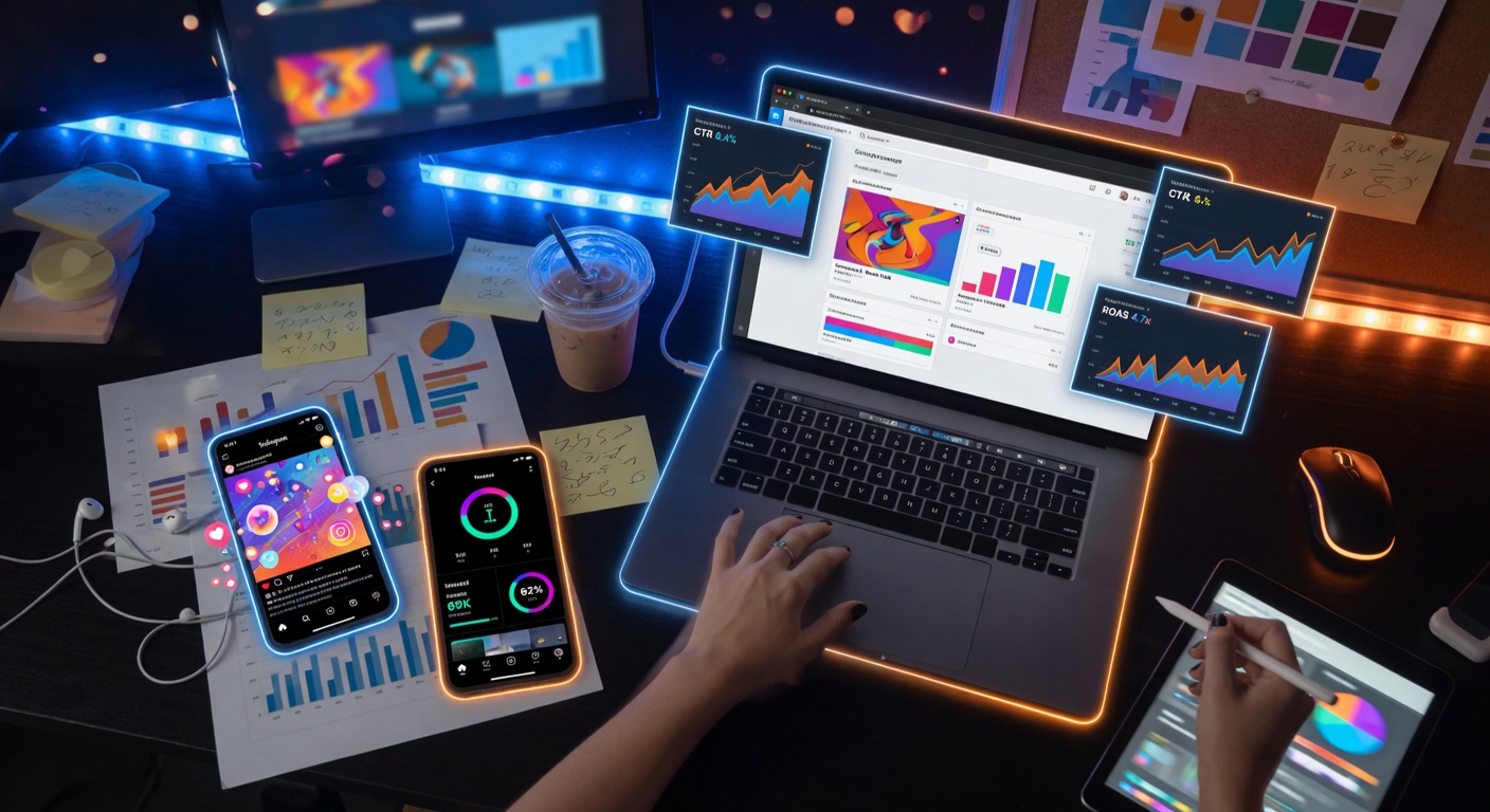 Digital marketing team analyzing paid social and advertising performance